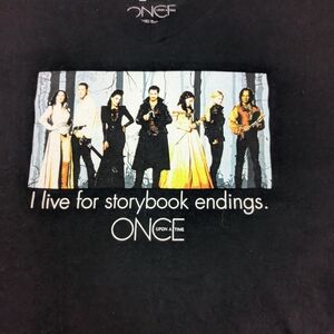 Once Upon a Time TV Series With Cast Pic On Front Black Tee Shirt Size 2XL